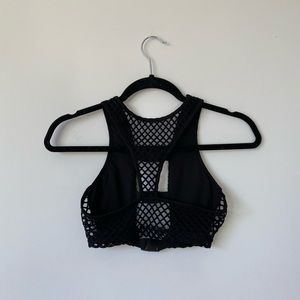 Black Mesh Buckle Crop Top - Nasty Gal